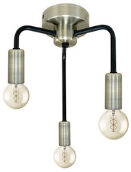 Saga patina+matná černá 3x40W stropní svítidlo E14