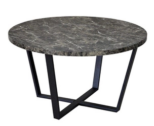 Kulatý jídelní stůl Amble glamour hnědý s černou kovovou podnoží 110 cm Actona