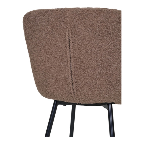 Čalouněná jídelní židle Halden hnědá, moderní loft, černé nohy Intesi