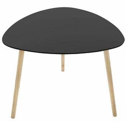 Konferenční stolek Mileo M černý skandinávský do obýváku s dřevěnými nohami 60x60 cm Atmosphera