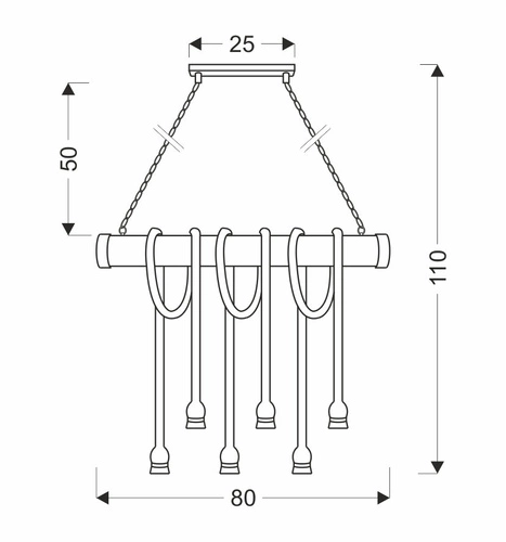 Dřevěná závěsná lampa Vint 6x40W E27