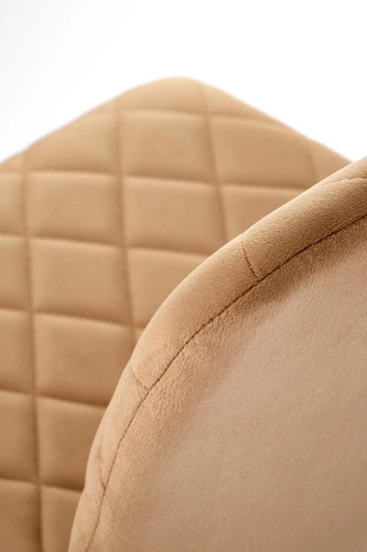 Jídelní židle Uferyn béžová čalouněná samet moderní prošívaná na černých nohách