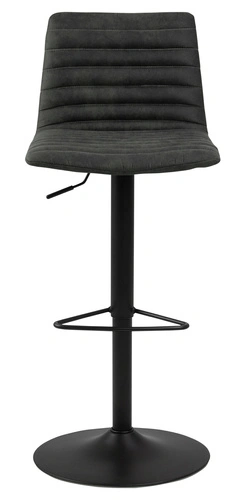 Barová židle Kimmy antracitová otočná s opěrkou výškově nastavitelná do kuchyně