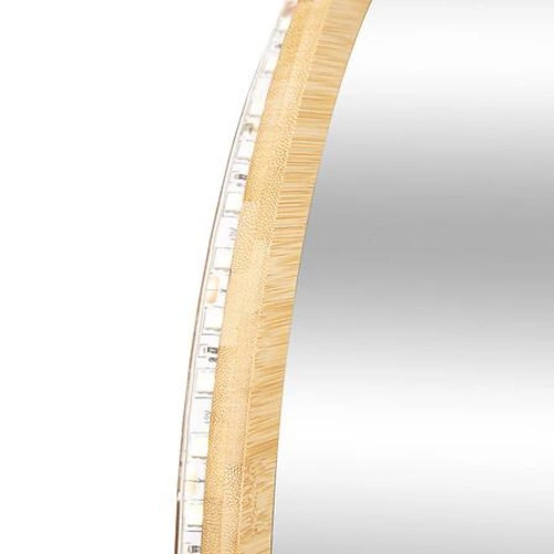 Kulaté bambusové LED zrcadlo 57 cm 5five simply smart do koupelny a toaletního stolku boho