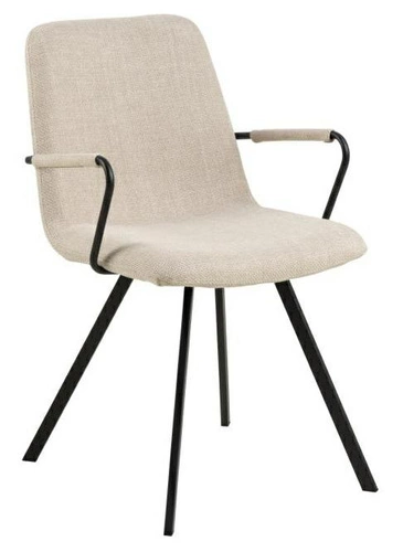 Jídelní čalouněná židle Selina Actona béžová s područkami na černých nohách