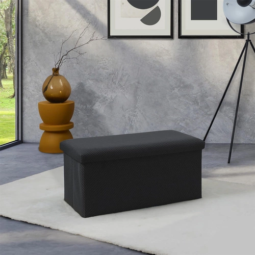 Skládací úložný taburet Velse Atom šedý obdélníkový do předsíně a studentského pokoje