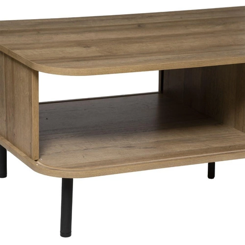 Konferenční stolek Colva obdélníkový s policí a skříňkou v boho stylu do obýváku Atmosphera 120x60 cm