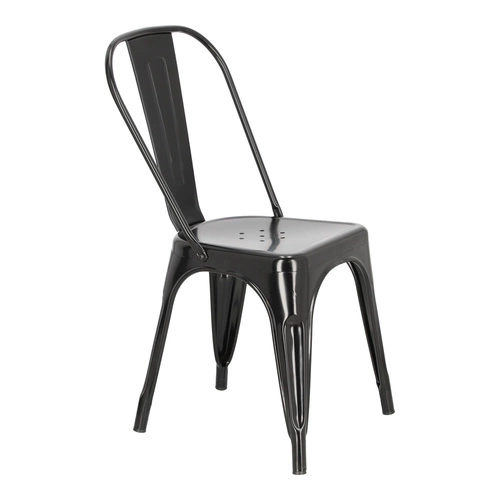 Kovová jídelní židle Paris černá ve stylu industriálním inspirovaná Tolix