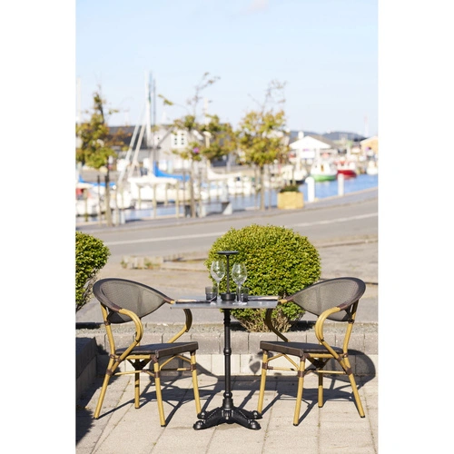 House Nordic bistro stůl šedý mramor 60x60 na jedné noze do jídelny