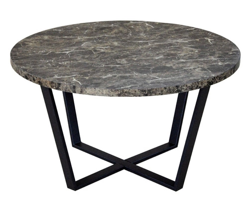 Kulatý jídelní stůl Amble glamour hnědý s černou kovovou podnoží 110 cm Actona