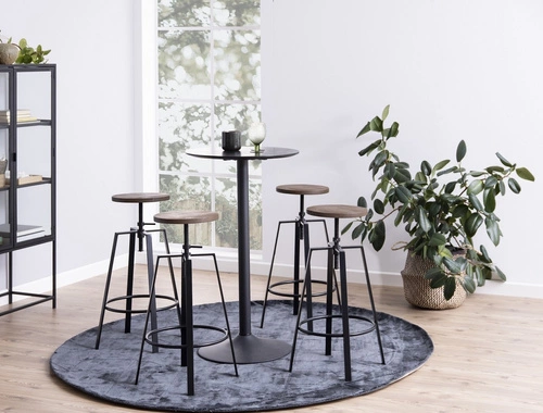 Barový kulatý stůl černý Ibiza 60 cm moderní do kuchyně a jídelny Actona