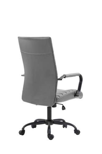 Ergonomická otočná kancelářská židle Sorpreso šedá kožená moderní s područkami do kanceláře