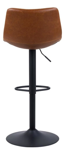 Barová židle s opěrkou Oregon Actona, otočná, výškově nastavitelná, ekokůže vintage, hnědá, do kuchyně