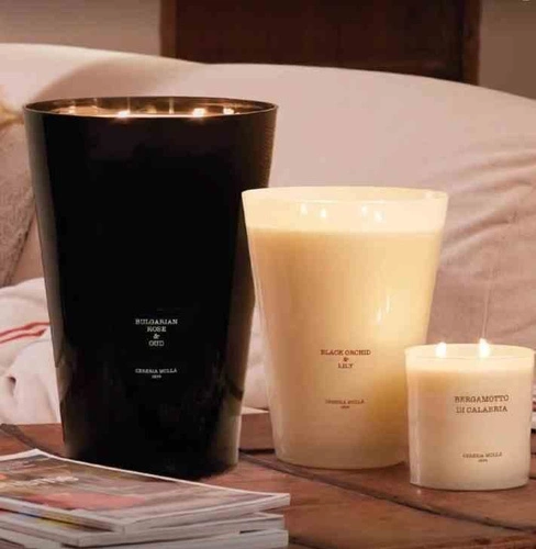 Vonná sójová svíčka Cereria Molla Black Orchid & Lily 7kg velká dekorativní béžová