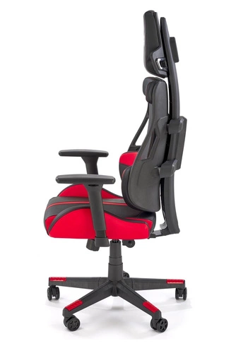 Herní křeslo Abruzzi černo-červené ergonomické otočné s opěrkou hlavy k psacímu stolu Intesi