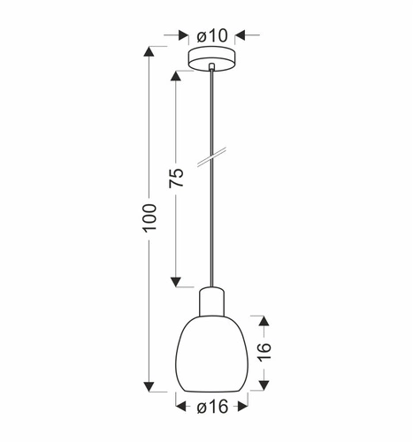 Udin malá černá závěsná lampa 1x15W GU10 šedé stínítko