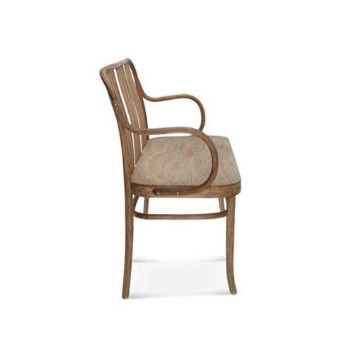 Dřevěná lavice s výpletem Fameg 6653/L do retro obýváku, na zakázku