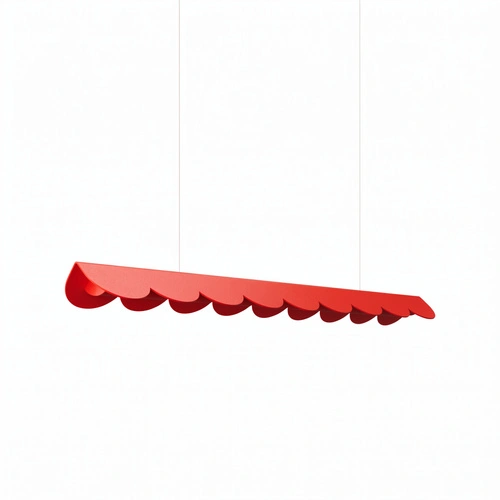 Závěsné LED svítidlo BISCUIT červené nastavitelné nad ostrůvek 98,5 cm