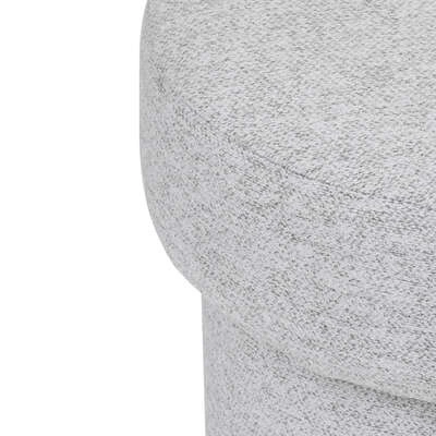 Kulatý čalouněný taburet Kita světle šedý do obýváku a předsíně skandinávský styl 40 cm Atmosphera