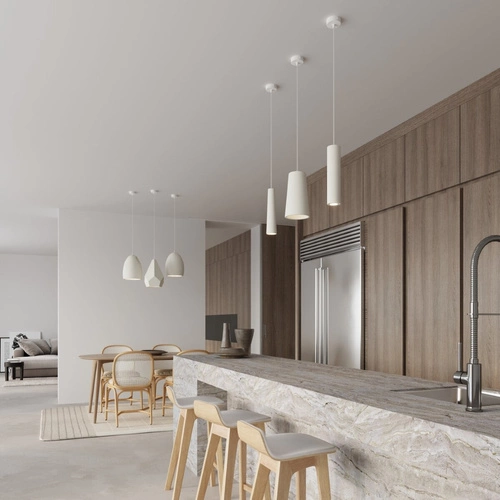 Keramické závěsné svítidlo NANCY bílé moderní do obýváku a nad kuchyňský ostrůvek