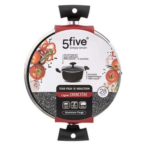 Kovaný hliníkový hrnec 28 cm černý