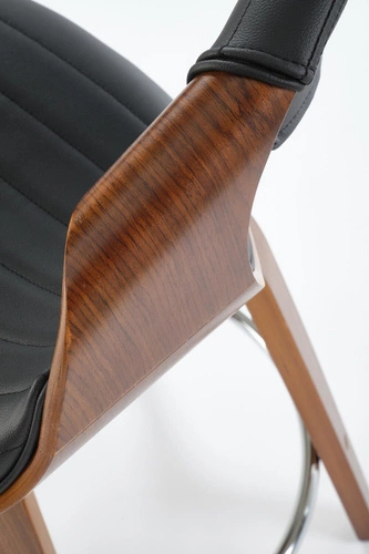 Židle barová Analis PU černá/ořech