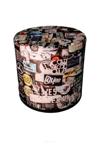 Kulatý čalouněný taburet Creative Intesi multicolor moderní do obýváku nebo ložnice 40 cm