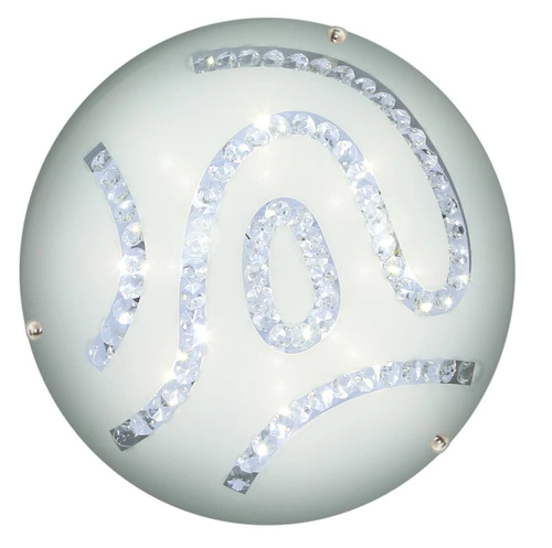 Stropní LED svítidlo Gaja 30 bílý kulatý skleněný klasický do obýváku a ložnice