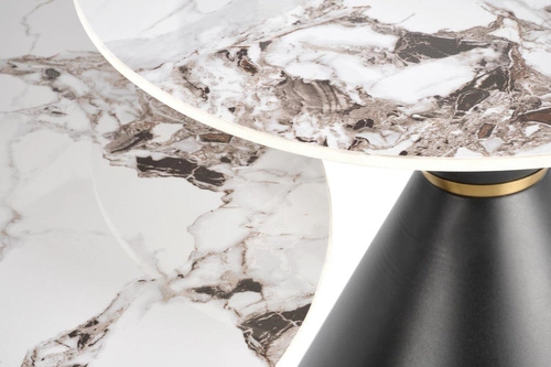 Konferenční stolek Javin M kulatý bílý mramor 80 cm moderní glamour do obýváku Intesi