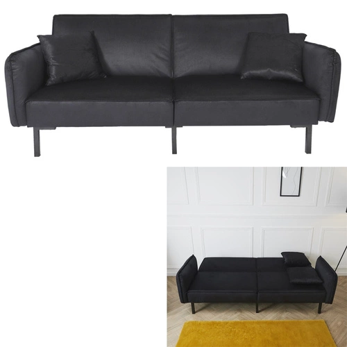 Rozkládací pohovka Giulia černá moderní s funkcí spaní do obýváku a studentského pokoje