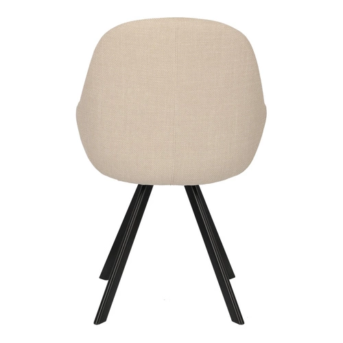 Sada 2 béžových židlí Nels s černými nohami