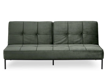 Rozkládací sametová pohovka Perugia Actona zelená, 3místná, s funkcí spaní do obýváku