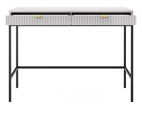 Šedý moderní toaletní stolek s drážkováním a zásuvkami 104 cm Intesi