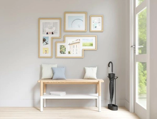 Sada závěsných dřevěných fotorámečků na zeď Mingle Umbra boho 10x15 13x18 20x21