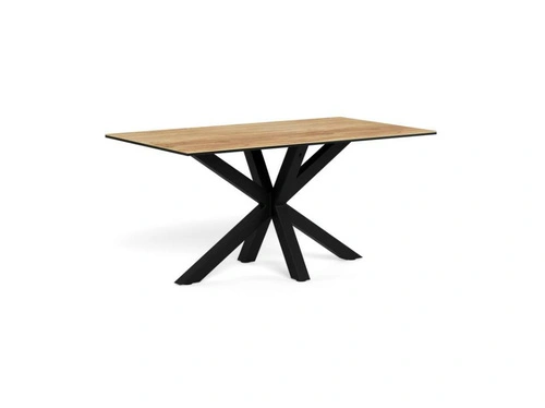 Stůl Heaven 160x90 moderní jídelní keramický dub na černých nohách