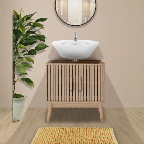 Koupelnová skříňka pod umyvadlo Klaus 60 cm dřevěná přírodní moderní Intesi