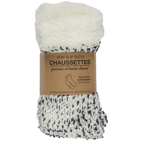 Intesi sherpa ponožky moderní teplé měkké na doma univerzální bílé nebo černé