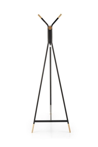Velo černý loftový stojanový věšák do předsíně kovovo-dřevěný na bundy Intesi