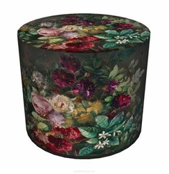 Kulatý taburet Peony Intesi moderní čalouněný multicolor do obýváku nebo ložnice 40 cm