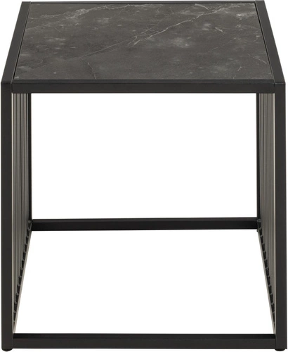 Konferenční stolek Strington 40x40 cm černý čtvercový mramorový loftový do obýváku Actona