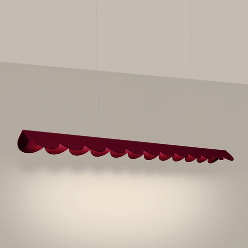 Závěsné LED svítidlo BISCUIT burgundské nad jídelní stůl moderní do obýváku