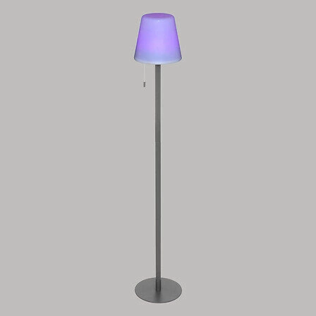 LED stojací lampa Zack šedá moderní do obýváku a na terasu s nastavitelnou barvou světla