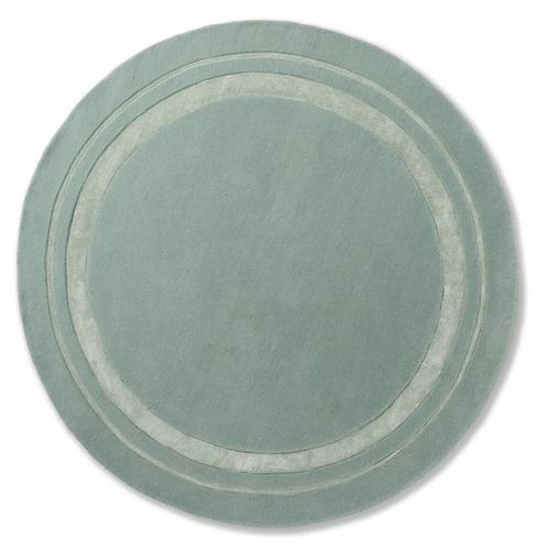 Kulatý vlněný koberec do obýváku Redbrook Duck Egg 200x200 měkký moderní mátový Laura Ashley