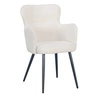 Jídelní židle Cherson Intesi čalouněná látkou teddy bear bílá s područkami moderní