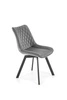 Otočená sametová jídelní židle Veroniq Intesi šedá glamour do obýváku a jídelny