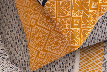 Komplet povlečení Etnik v proužky 260 x 240 cm modrý