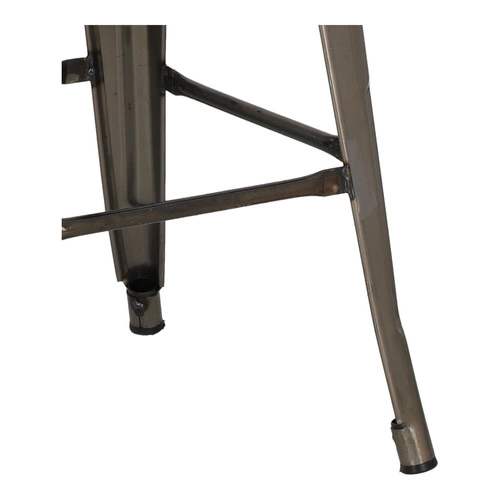 Barová židle Paris Back 66 cm kovová s opěrkou industriální ke kuchyňskému ostrůvku stříbrná D2.DESIGN