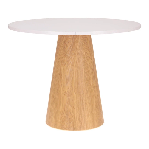 Kulatý konferenční stolek Soleilo 80 cm bílá/dub Výprodej