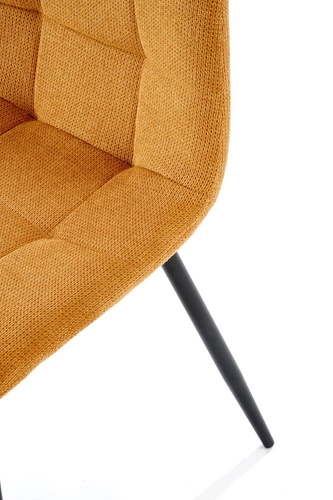 Čalouněná jídelní židle Fime Intesi hořčicová moderní na černých nohách