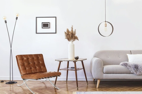 Kožené křeslo BA1 inspirované Barcelona do obýváku hnědé moderní retro glamour